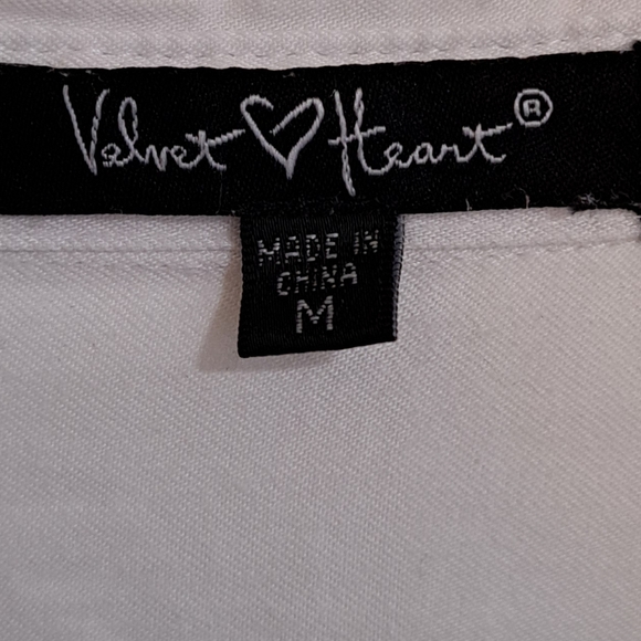 Velvet Heart Women’s Loose Bright White Utility Style Button Up Blouse Size M - Picture 3 of 9